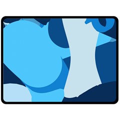 Blue Polka Fleece Blanket (large)  by Mariart
