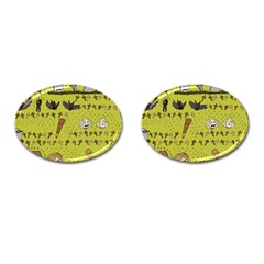 Horror Vampire Kawaii Cufflinks (oval) by Nexatart