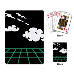 Illustration Cloud Line White Green Black Spot Polka Playing Card by Mariart