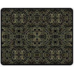 Golden Geo Tribal Pattern Double Sided Fleece Blanket (medium)  by dflcprints