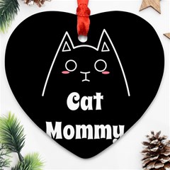 Love My Cat Mommy Heart Ornament (two Sides) by Catifornia