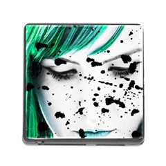 Beauty Woman Close Up Artistic Portrait Memory Card Reader (square) by dflcprints