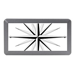 Compase Star Rose Black White Memory Card Reader (mini) by Mariart