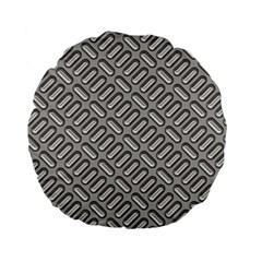 Capsul Another Grey Diamond Metal Texture Standard 15  Premium Flano Round Cushions by Mariart