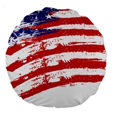 American Flag Large 18  Premium Round Cushions by Valentinaart
