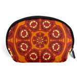 Dark Red Abstract Accessory Pouches (Large)  Front