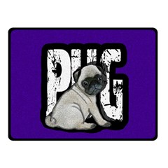 Pug Fleece Blanket (small) by Valentinaart