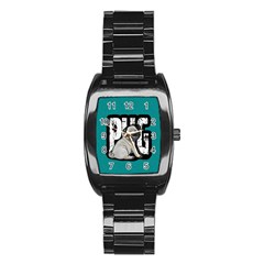 Pug Stainless Steel Barrel Watch by Valentinaart