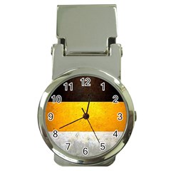 Wooden Board Yellow White Black Money Clip Watches by Mariart