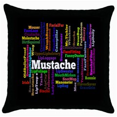 Mustache Throw Pillow Case (black) by Mariart