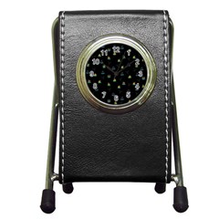 Cactus Pattern Pen Holder Desk Clocks by ValentinaDesign