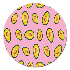 Fruit Avocado Green Pink Yellow Magnet 5  (round) by Mariart