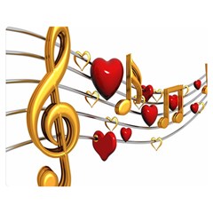 Music Notes Heart Beat Double Sided Flano Blanket (medium)  by Mariart