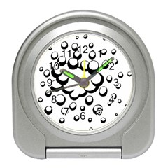 Splash Bubble Black White Polka Circle Travel Alarm Clocks by Mariart