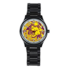 Abstract Art Stainless Steel Round Watch by ValentinaDesign