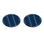 Background Light Glow Blue Cufflinks (Oval) Front(Pair)