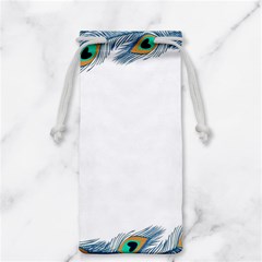 Beautiful Frame Made Up Of Blue Peacock Feathers Jewelry Bag by Nexatart