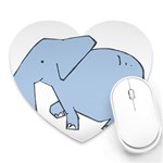 Illustrain Elephant Animals Heart Mousepads Front