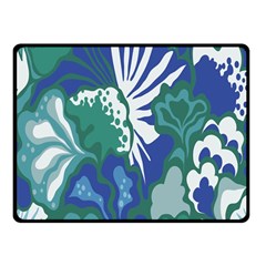 Tropics Leaf Bluegreen Fleece Blanket (small) by Mariart