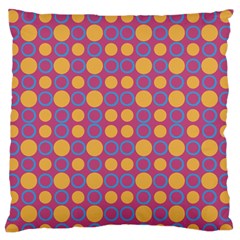 Colorful Geometric Polka Print Large Flano Cushion Case (one Side) by dflcprints