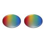 Rainbow Flag Simple Cufflinks (Oval) Front(Pair)