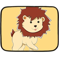 Happy Cartoon Baby Lion Double Sided Fleece Blanket (mini)  by Catifornia