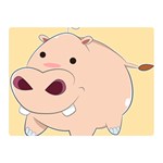 Happy Cartoon Baby Hippo Double Sided Flano Blanket (Mini)  35 x27  Blanket Back