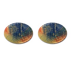 3 Colors Paint                    Cufflinks (oval) by LalyLauraFLM