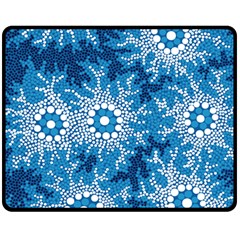 Aboriginal Art – Bushland Dreaming Fleece Blanket (medium)  by hogartharts
