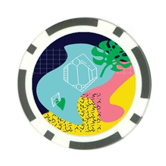 Behance Feelings Beauty Waves Blue Yellow Pink Green Leaf Poker Chip Card Guard by Mariart