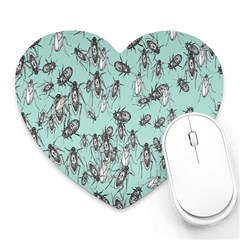 Cockroach Insects Heart Mousepads by Mariart