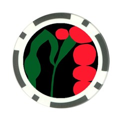 Illustrators Portraits Plants Green Red Polka Dots Poker Chip Card Guard by Mariart