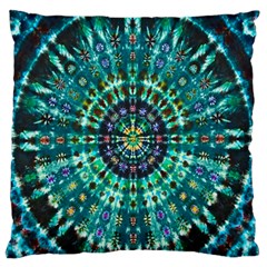 Peacock Throne Flower Green Tie Dye Kaleidoscope Opaque Color Standard Flano Cushion Case (one Side) by Mariart