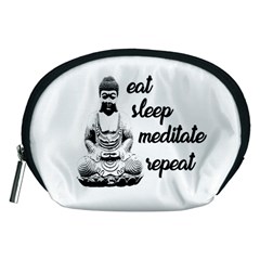 Eat, Sleep, Meditate, Repeat  Accessory Pouches (medium)  by Valentinaart