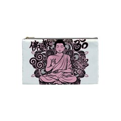 Ornate Buddha Cosmetic Bag (small)  by Valentinaart