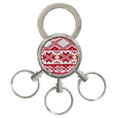 Crimson Knitting Pattern Background Vector 3-ring Key Chains by BangZart