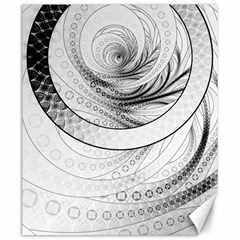 Enso, A Perfect Black And White Zen Fractal Circle Canvas 20  X 24   by jayaprime