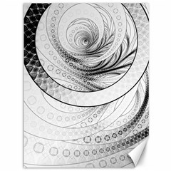 Enso, A Perfect Black And White Zen Fractal Circle Canvas 36  X 48   by jayaprime