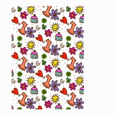 Cute Doodle Wallpaper Pattern Large Garden Flag (two Sides) by BangZart