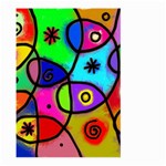Digitally Painted Colourful Abstract Whimsical Shape Pattern Large Garden Flag (Two Sides) Back
