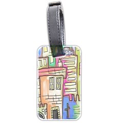 A Village Drawn In A Doodle Style Luggage Tags (two Sides) by BangZart