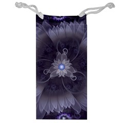 Amazing Fractal Triskelion Purple Passion Flower Jewelry Bag by jayaprime