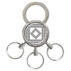 Pattern Background Texture Black 3-ring Key Chains by BangZart