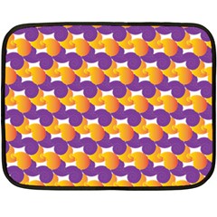 Purple And Yellow Abstract Pattern Double Sided Fleece Blanket (mini)  by paulaoliveiradesign