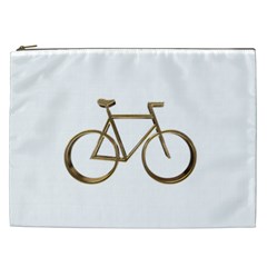 Elegant Gold Look Bicycle Cycling  Cosmetic Bag (xxl)  by yoursparklingshop