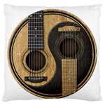 Old And Worn Acoustic Guitars Yin Yang Large Flano Cushion Case (One Side) Front