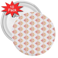 Geometric Losangle Pattern Rosy 3  Buttons (10 Pack)  by paulaoliveiradesign