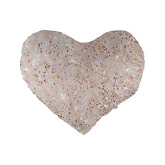 White Sparkle Glitter Pattern Standard 16  Premium Heart Shape Cushions by paulaoliveiradesign