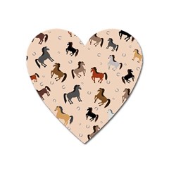 Horses For Courses Pattern Heart Magnet by BangZart