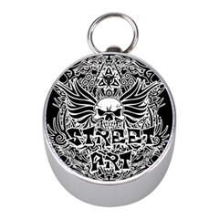 Tattoo Tribal Street Art Mini Silver Compasses by Valentinaart